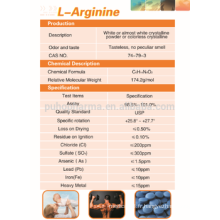 Approvisionnement en poudre L-Arginine de haute pureté, prix L-Arginine GMP